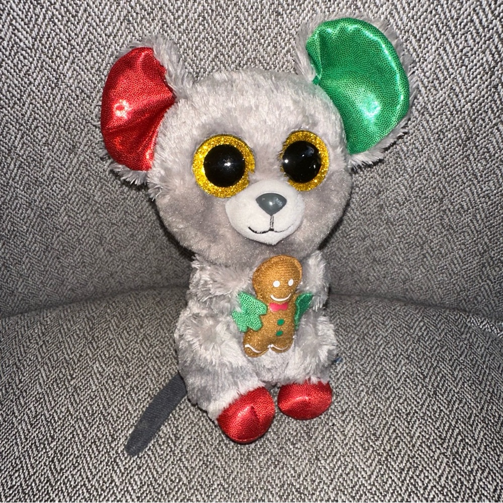 Ty beanie boo Mac the mouse Christmas plush stuffed animal kids toy gingerbread